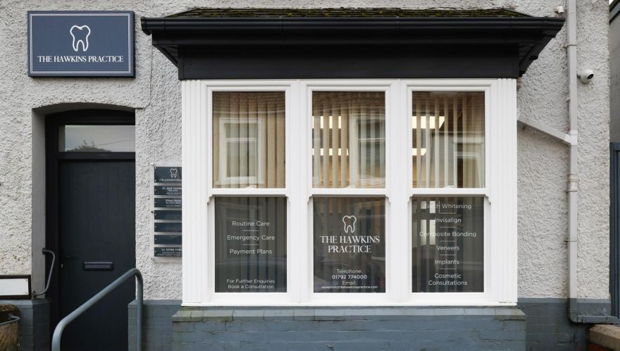 The Hawkins Practice shopfront at 46 Morfydd Street, Morriston, Swansea